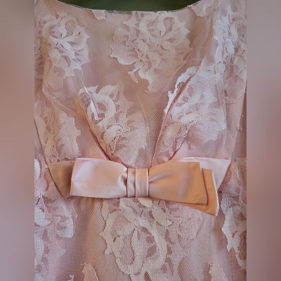 Vintage Blush Lace Maxi Dress | 1960s–Early 1970s Romantic Mod ✨ - Picture 3 of 9